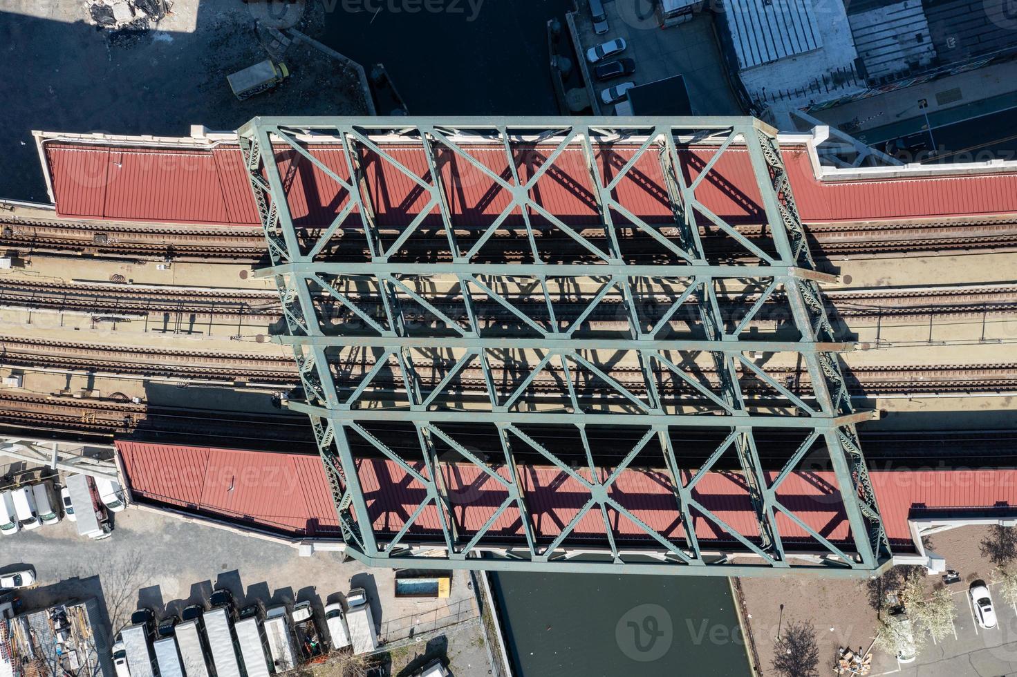 negende straat brug Bij de Smith en 9e straat metro station in de gowanus buurt van brooklyn, nieuw york. foto