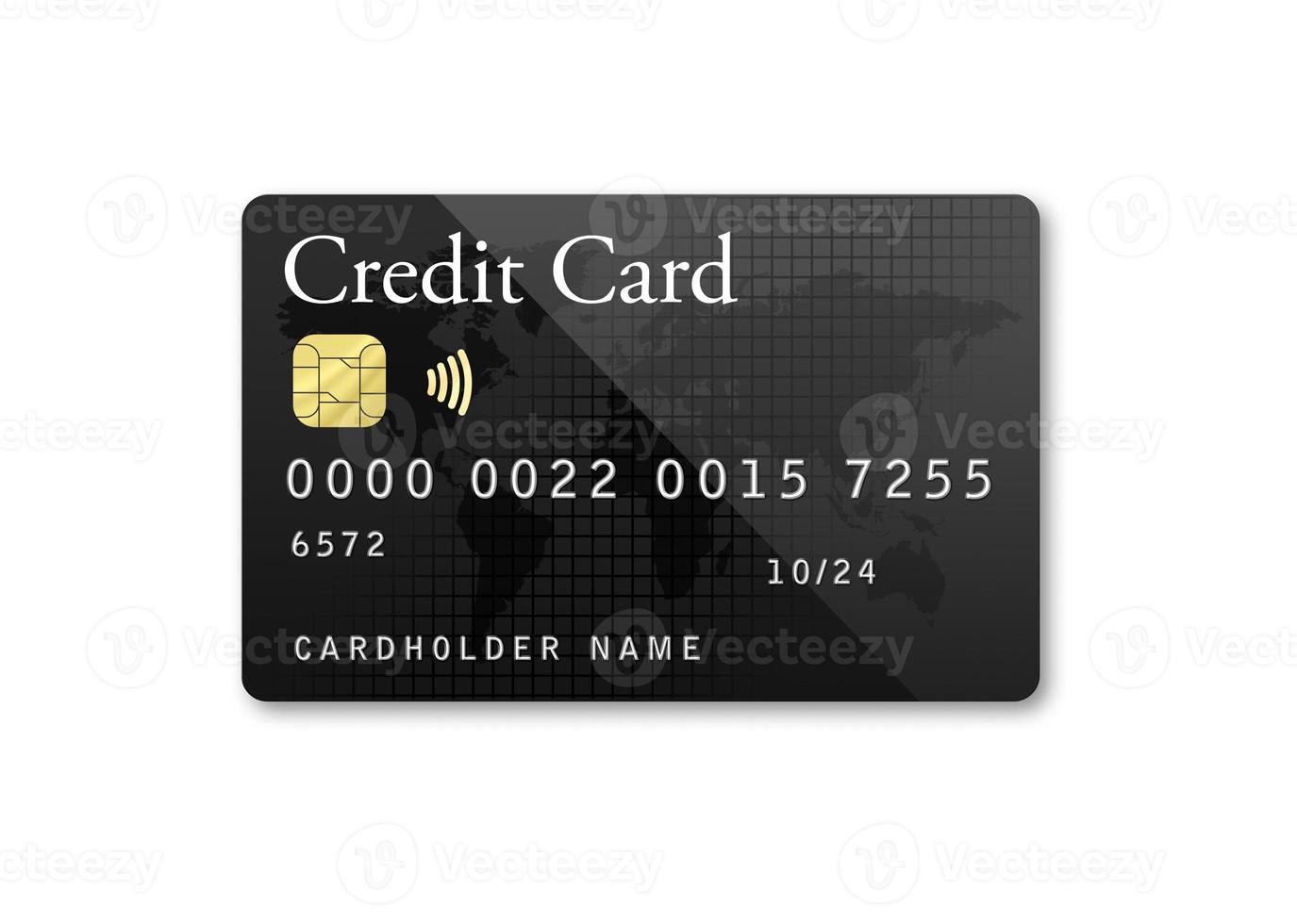 mockup zwart credit kaart Aan wit achtergrond foto