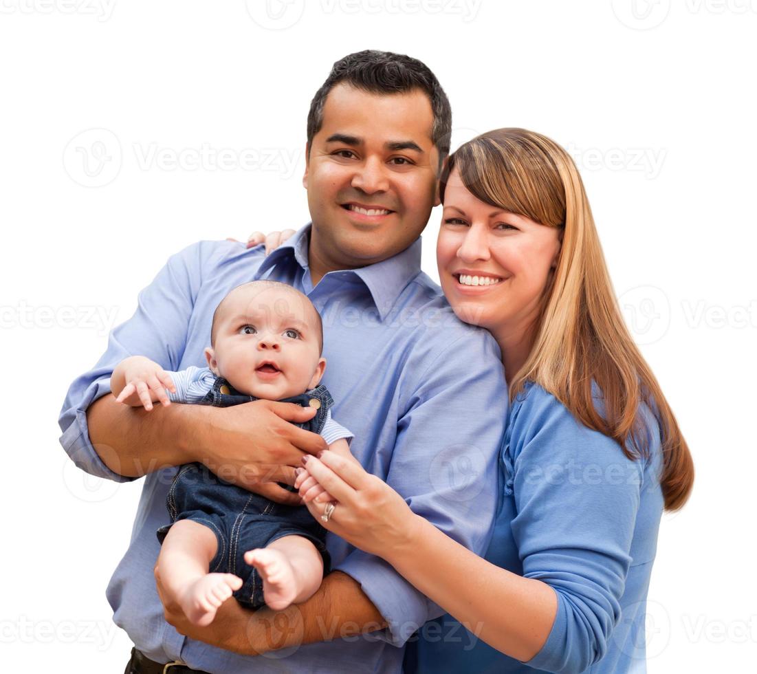 gelukkig gemengd ras familie poseren voor een portret foto