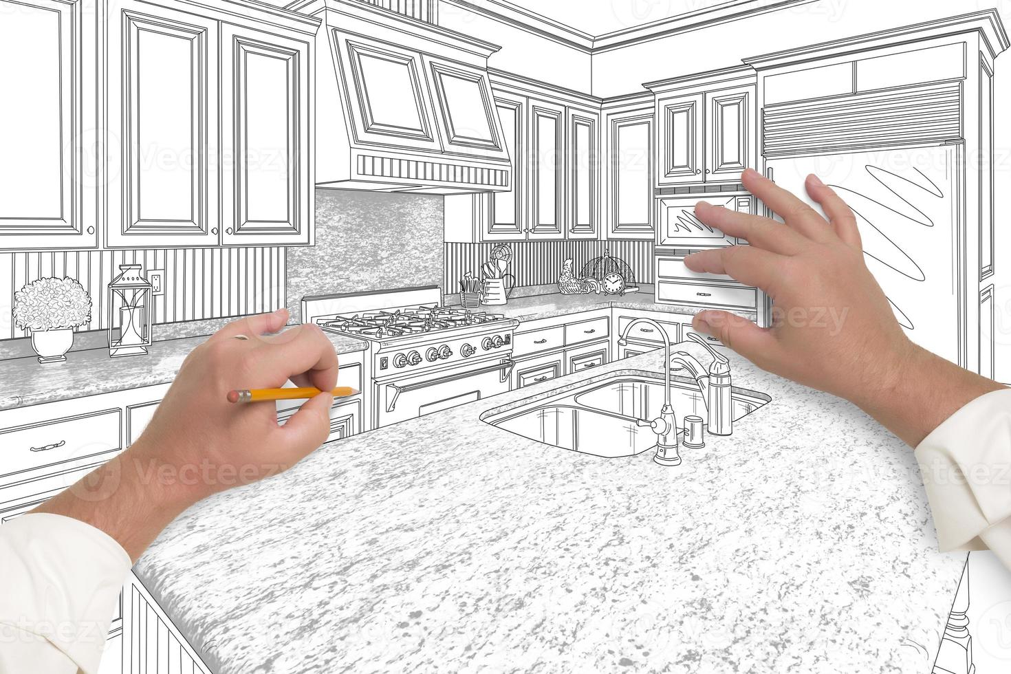 mannetje handen schetsen mooi Op maat keuken foto