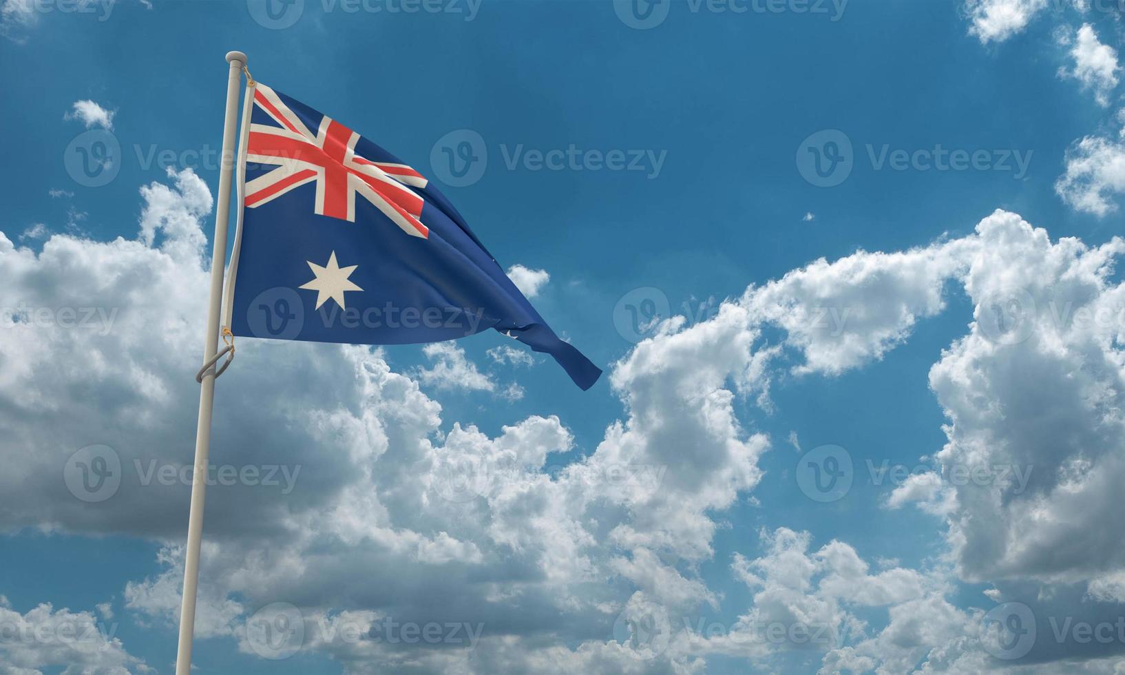 rood blauw ster golvend land vlag symbool 26 twintig zes Australië dag blauw lucht bewolkt achtergrond kopiëren ruimte vrijheid viering democratisch strand evenement uitverkoop Promotie verkoop.3d render.3d render.3d geven foto