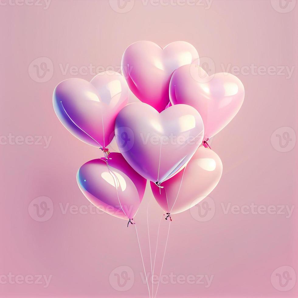 roze ballon met hart vorm foto