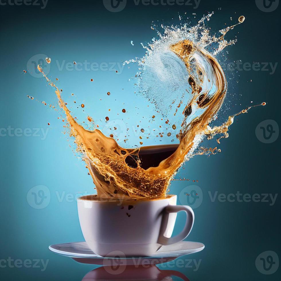 een plons van koffie kop foto