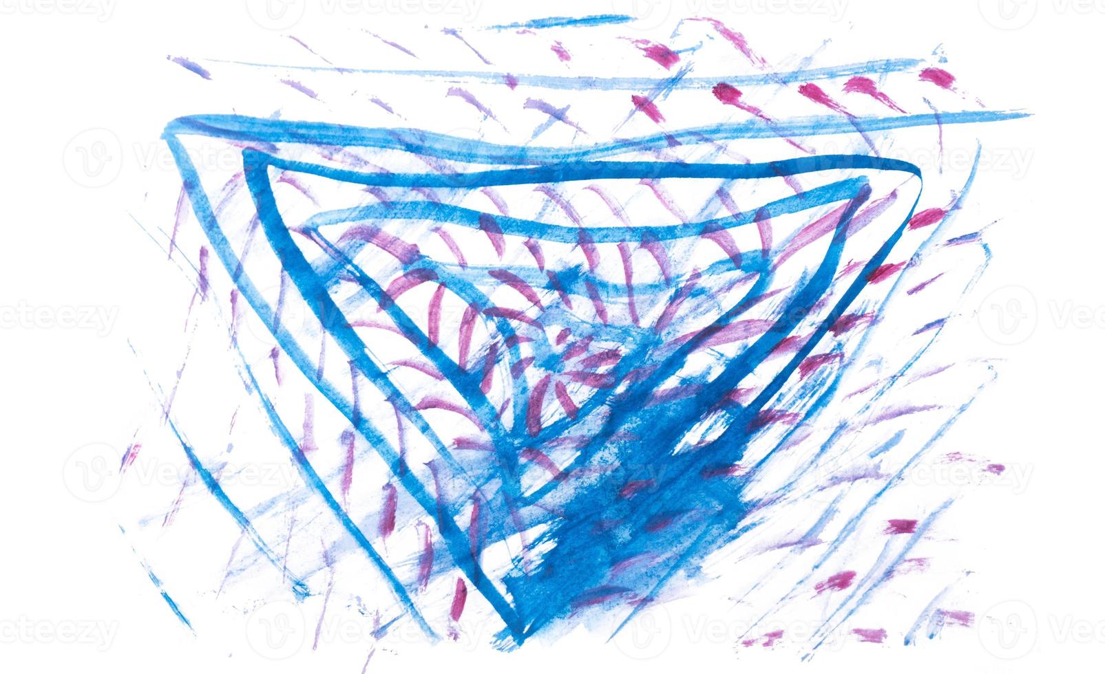 blauw en rood waterverf abstract lijnen foto