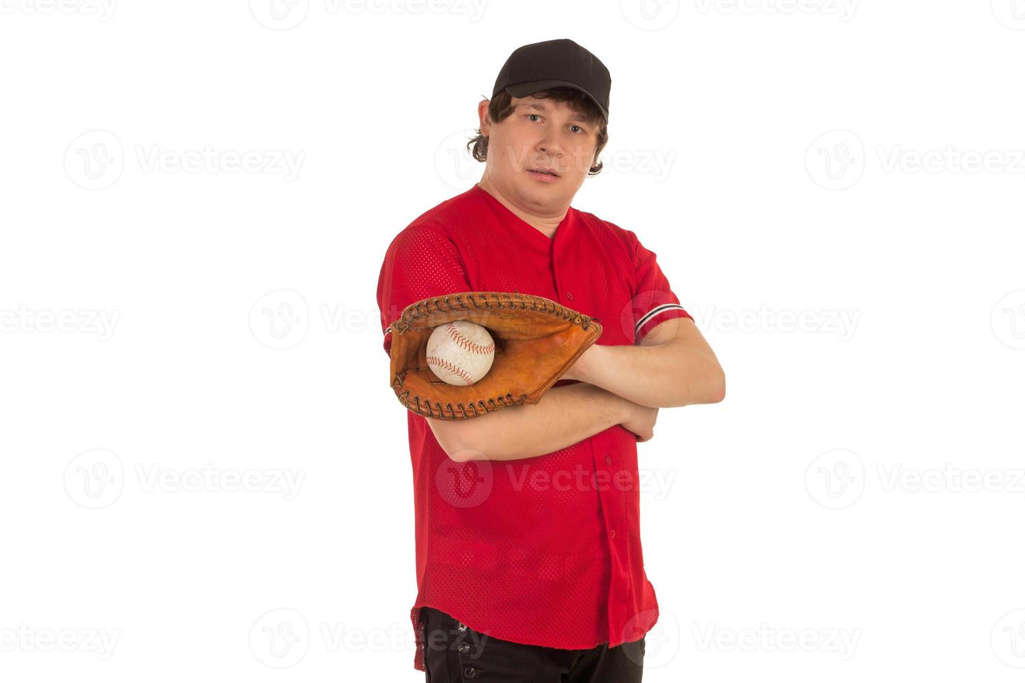 honkbal speler met een handschoen foto