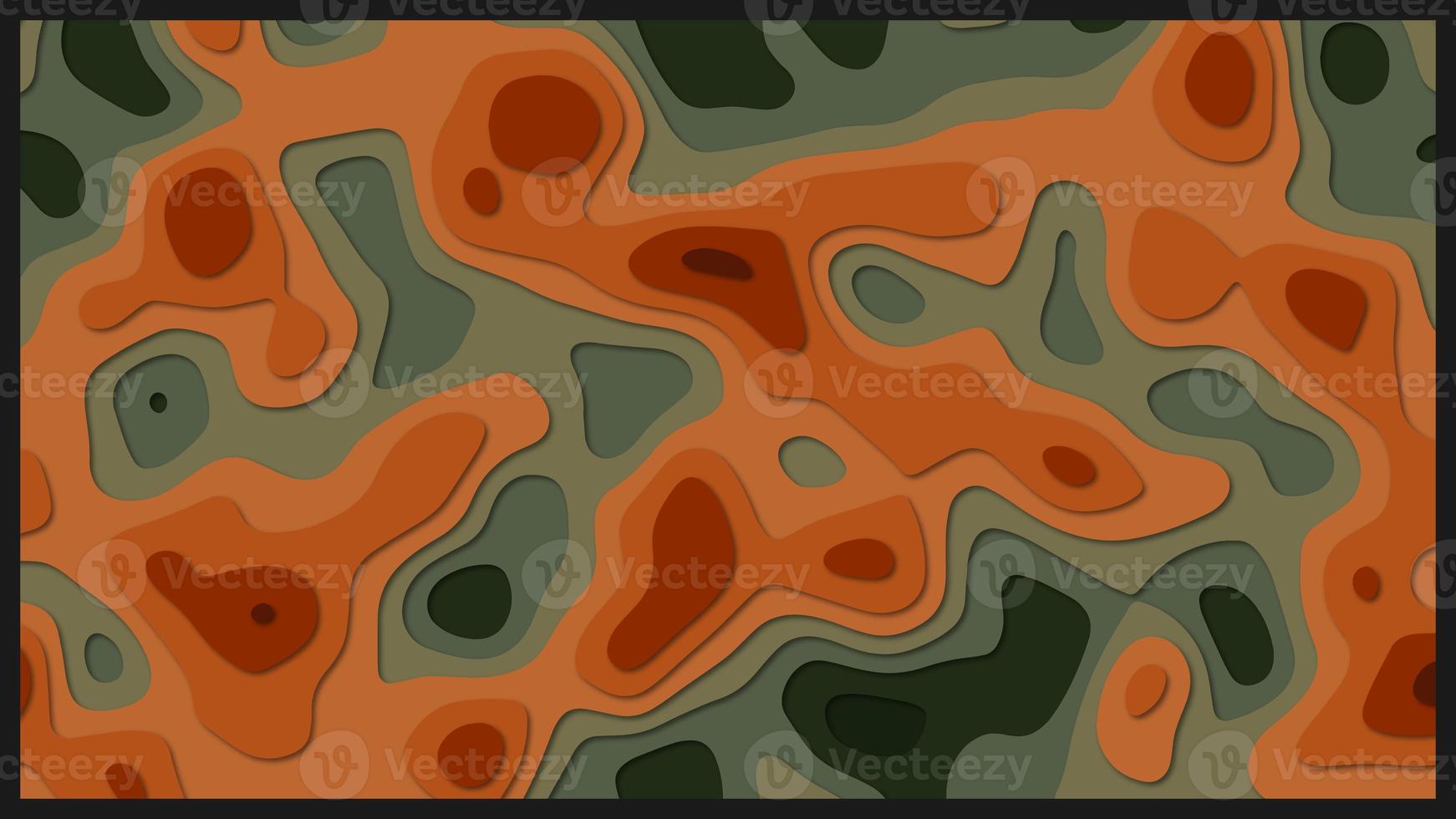 abstract achtergrond papier besnoeiing vormen in oranje en groen kleuren, landschap vector pro foto