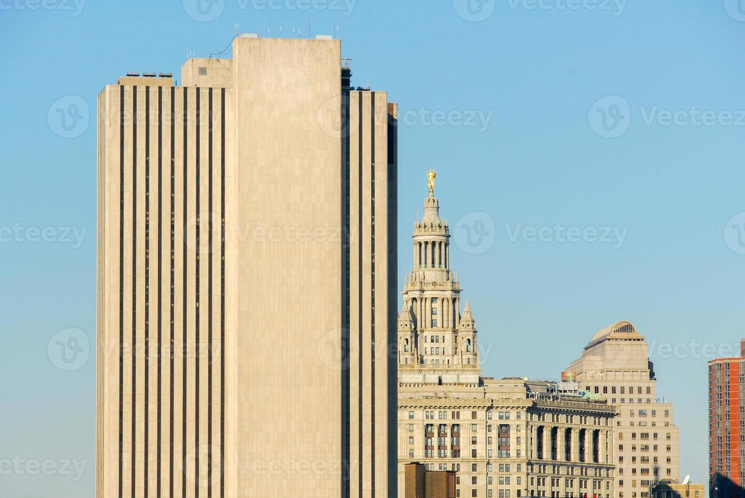 nyc horizon met de Manhattan gemeentelijk gebouw foto