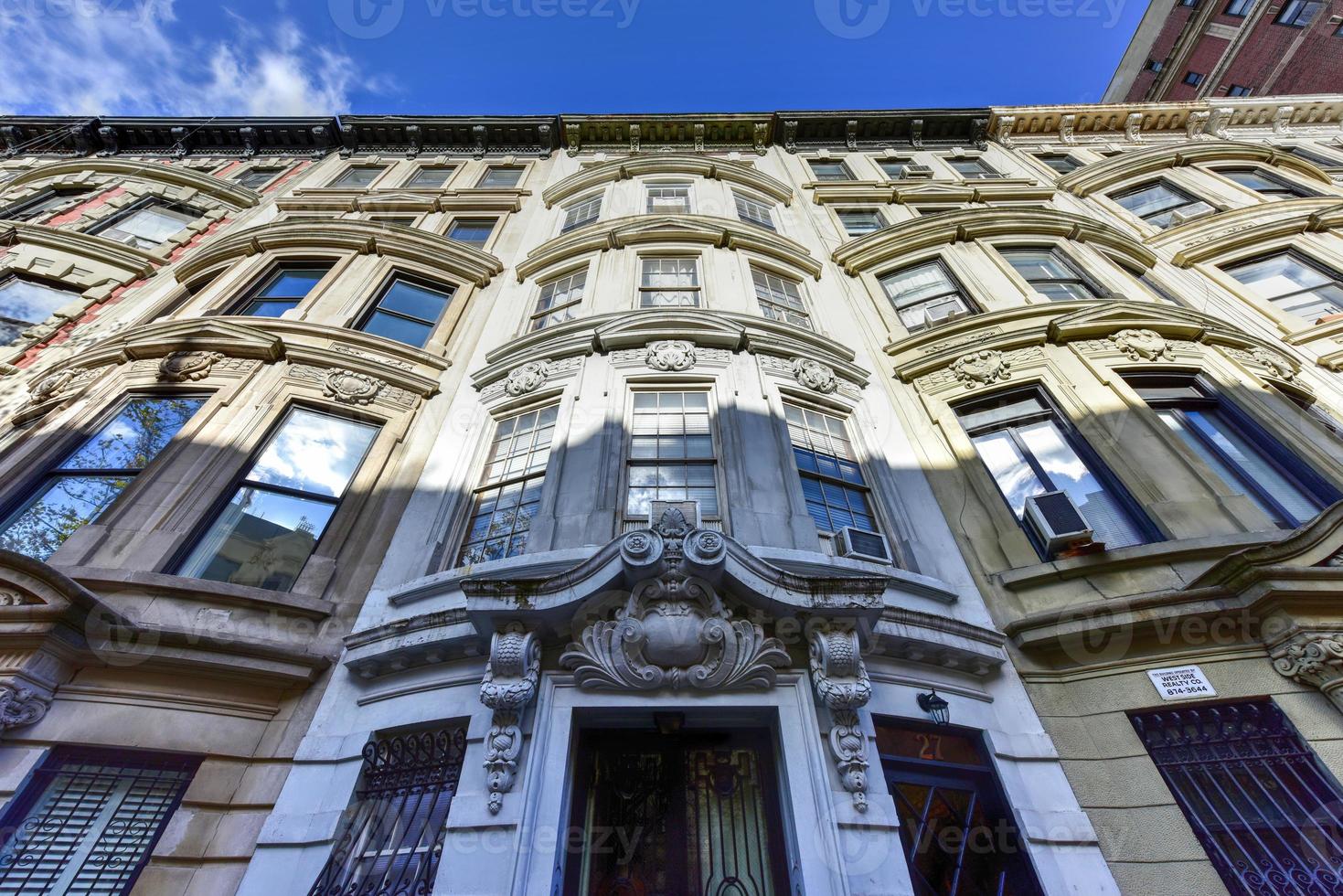 oud herenhuizen en brownstones in bovenste west kant buurt van Manhattan, nieuw york stad. foto