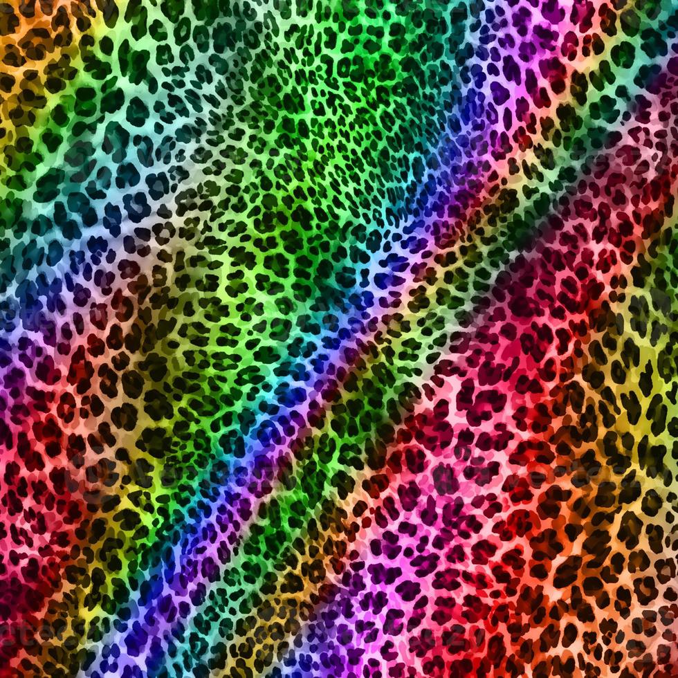 abstract luipaard ontwerp achtergrond, kleurrijk dier huid textuur, textiel luipaard ontwerp kleding stof foto
