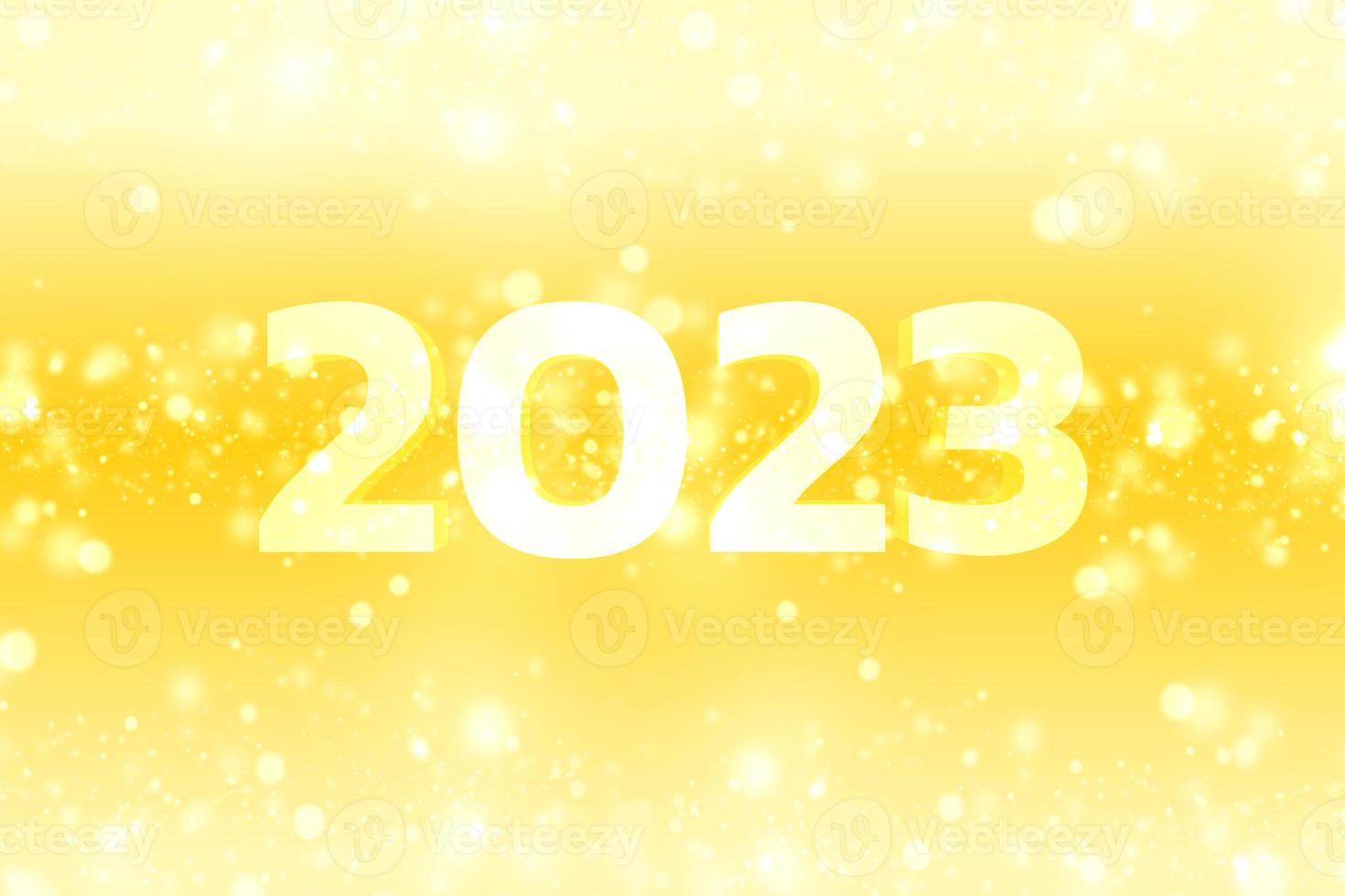 gelukkig nieuw jaar 2023 vakantie achtergrond met helder lichten foto