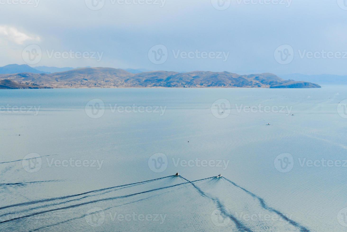 landschap in de omgeving van meer titicaca, Peru foto