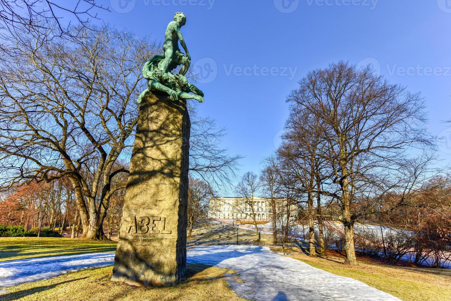 vigeland niels henrik abel monument in in de zuid-oost hoek van slotsparken, sinds vervolgens gebeld belhaugen in Oslo, Noorwegen. foto