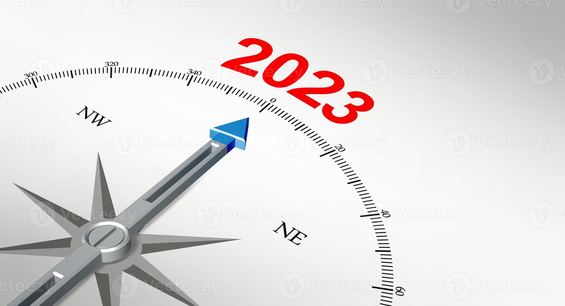 gelukkig nieuw jaar achtergrond. navigatie naar de jaar 2023. 3d illustratie foto