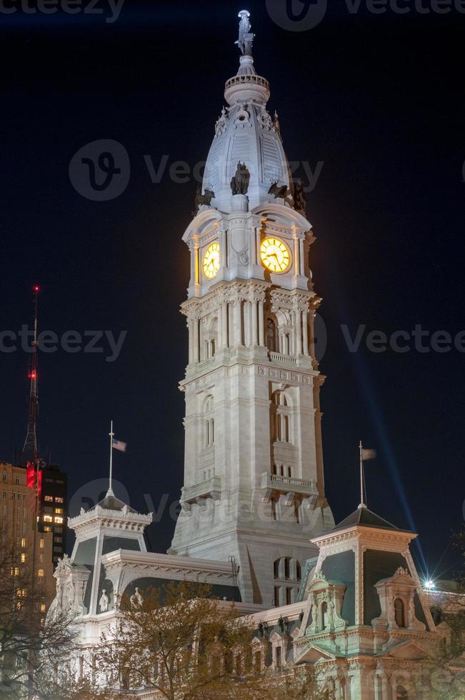 stad hal toren in de centrum stad wijk van Philadelphia, Pennsylvania. foto