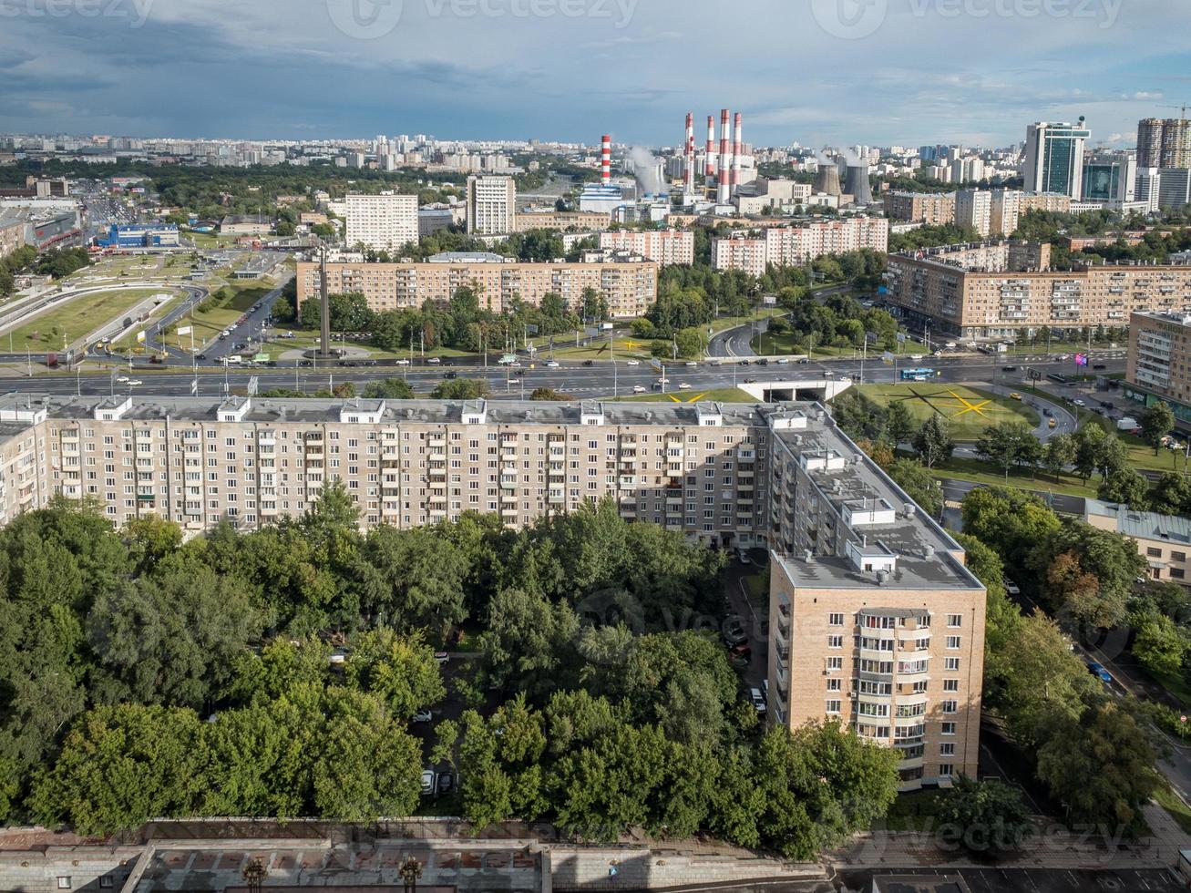 antenne visie van de stad horizon in Moskou, Rusland gedurende de dag. foto