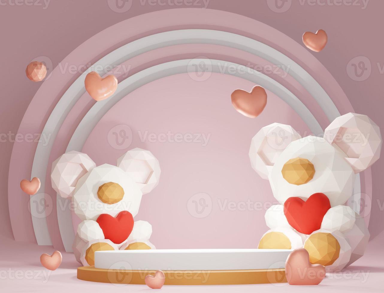 3d schattig baer voor Valentijnsdag dag foto