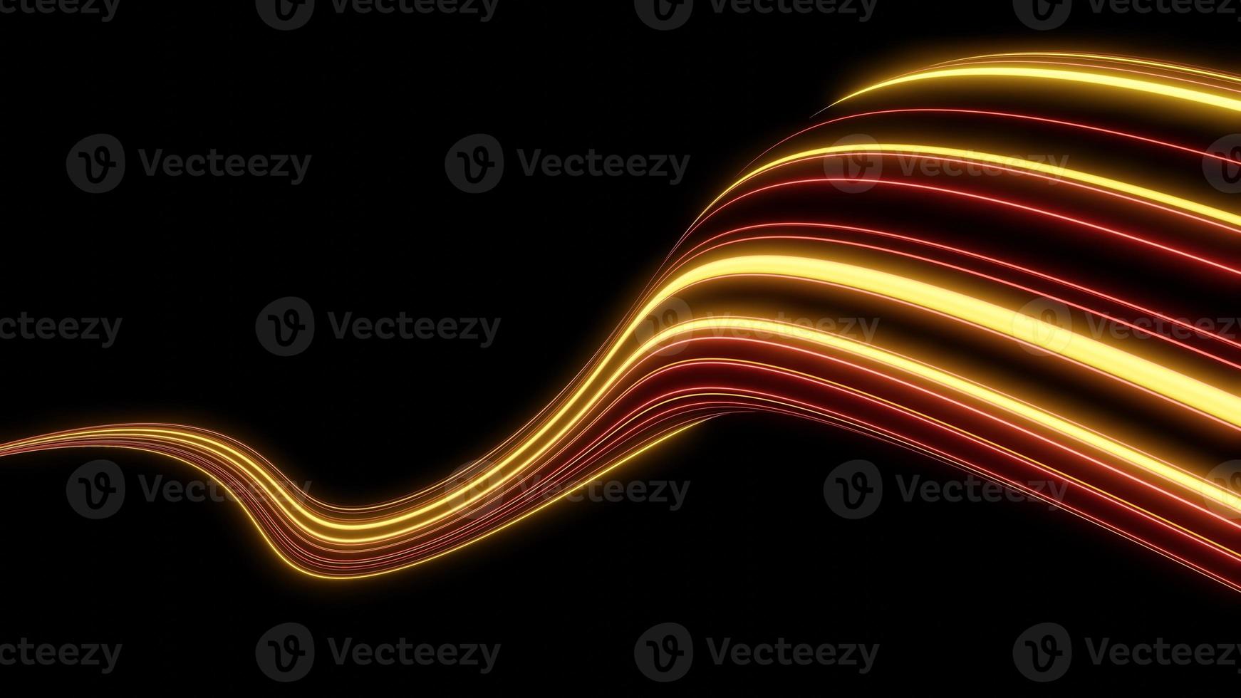 3d geven beweging lijn van snelheid en macht of licht paden. hoge snelheid licht met kromme beweging straal. 5g technologie snel en futuristische achtergrond. abstract beweging vervagen. foto