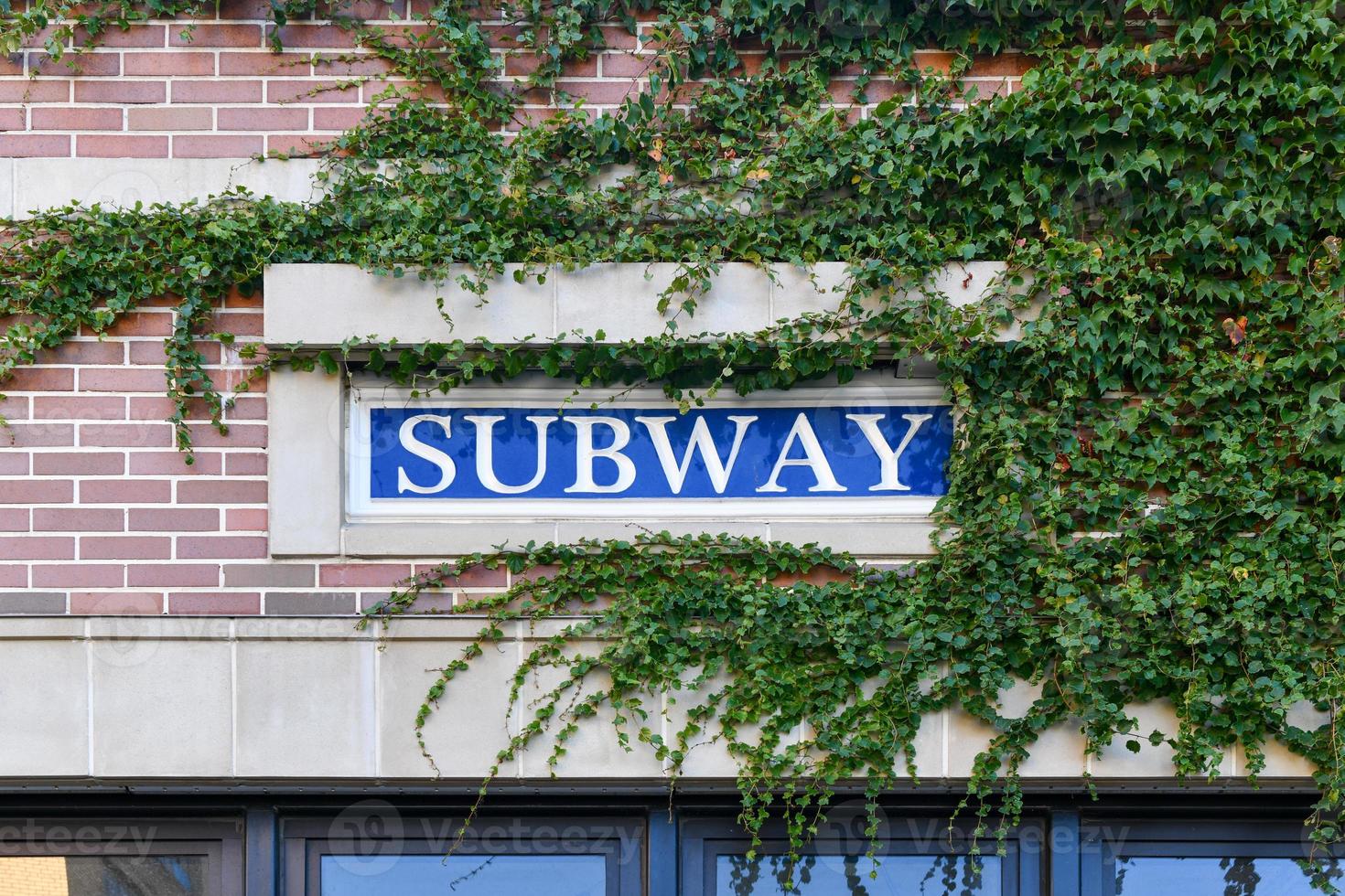 metro Ingang teken in de bushwick buurt van brooklyn, nieuw york. foto