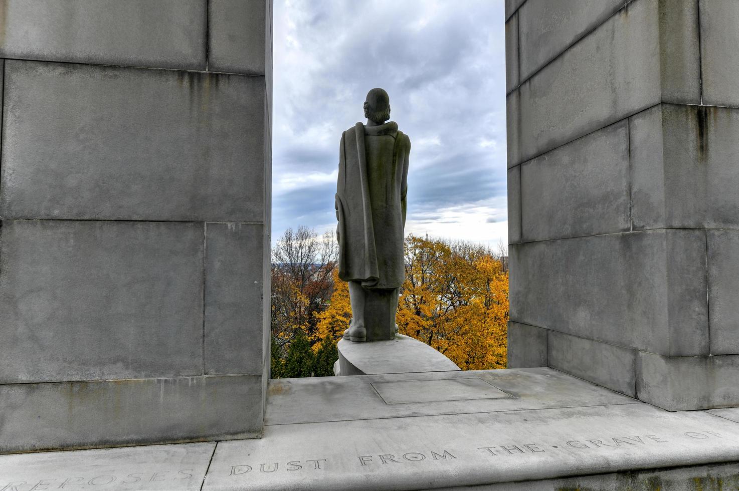 vooruitzicht terras park en de roger Williams standbeeld in voorzienigheid, Rhode eiland, Verenigde Staten van Amerika, 2022 foto