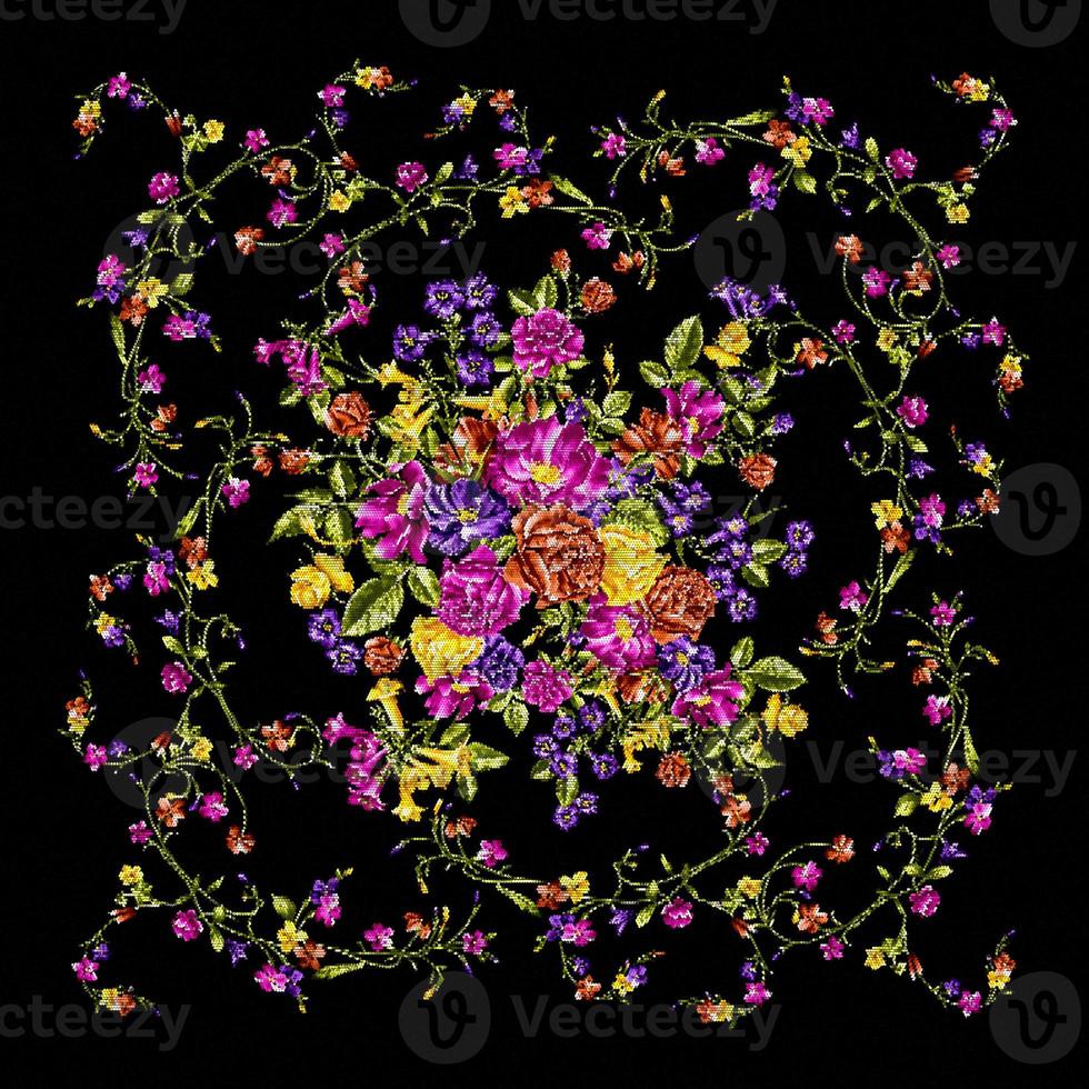 bloemen sjaal, samenvatting sjaal, digitaal geschilderd abstract ontwerp, kleurrijk textuur.fractal kunst.abstract textiel ontwerp.textiel ontwerp foto