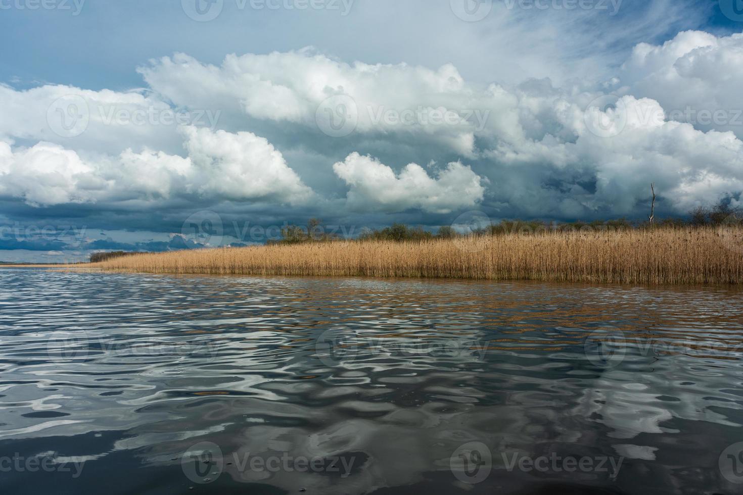 bewolkt landschap in de meer foto