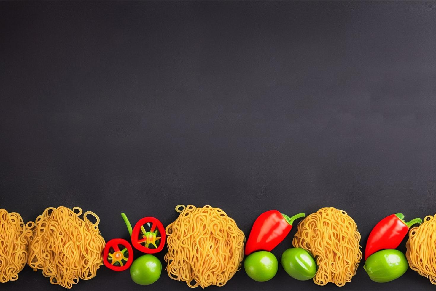 heerlijk noedels. snel voedsel maaltijd met smakelijk pasta en eetstokjes. foto