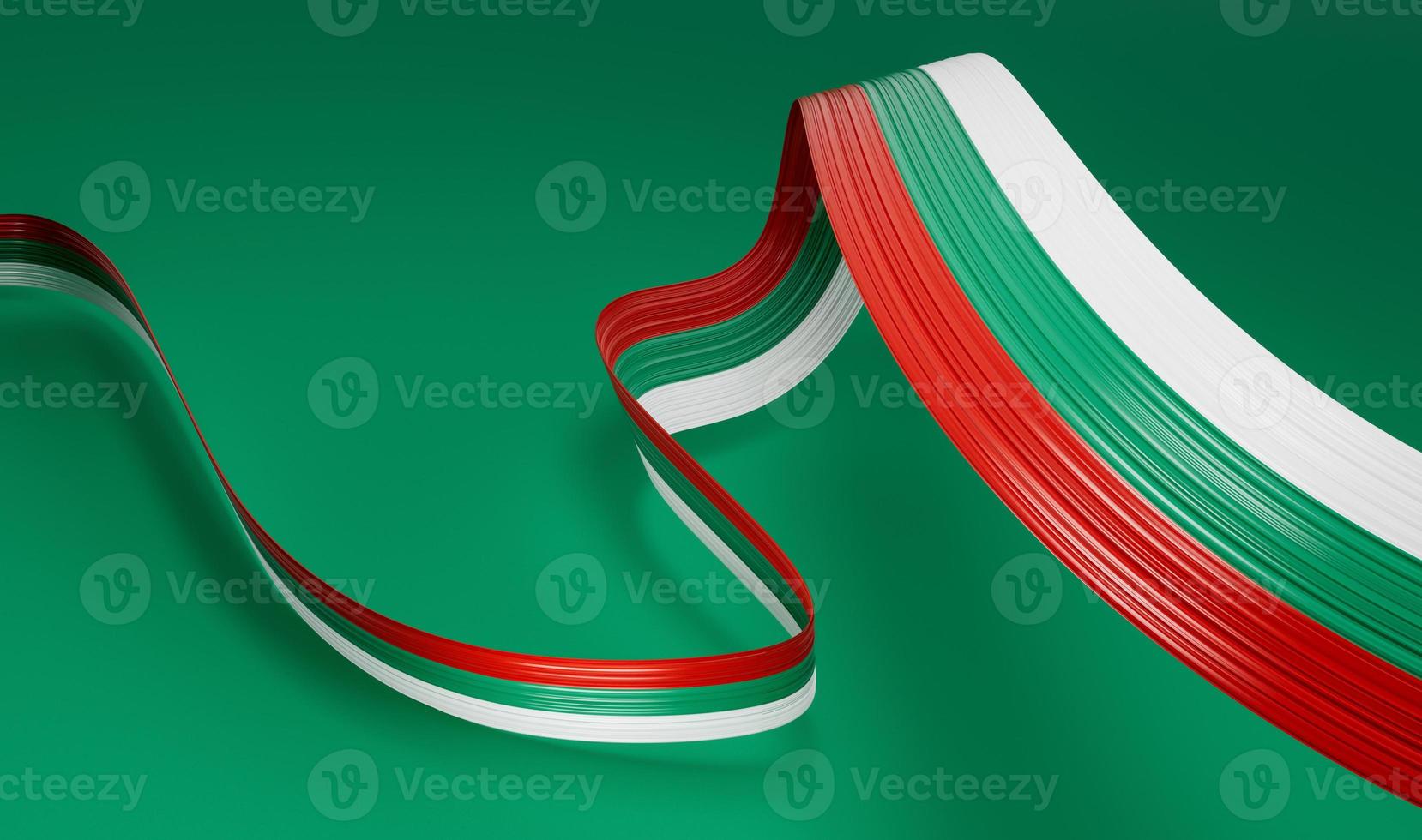 bulgarije vlag lint blazen achtergrond. Sofia, bulgarije. 3d illustratie. foto