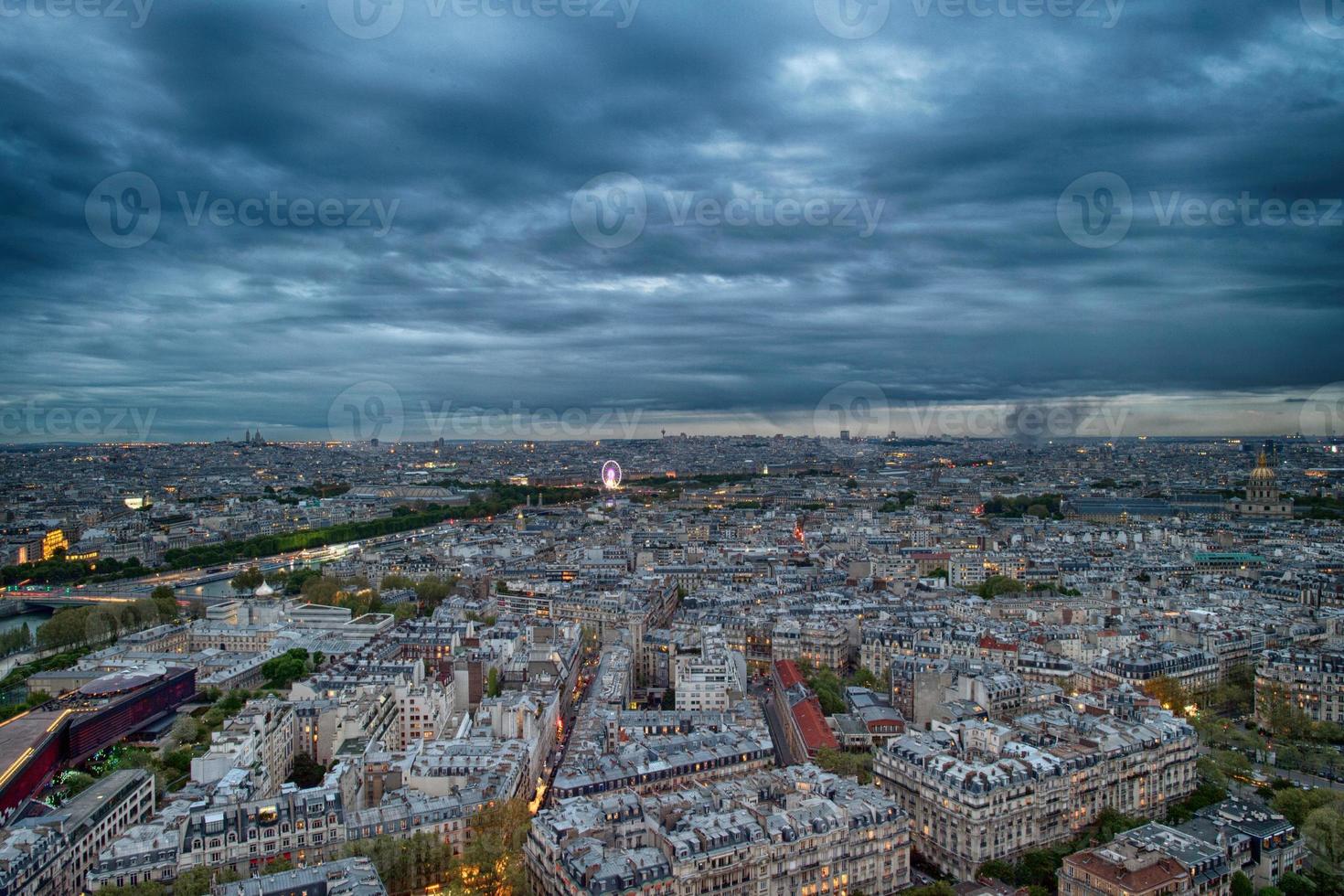 Parijs nacht visie van tour eiffel foto