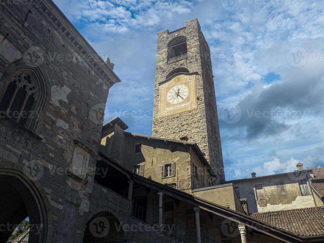 Bergamo piazza maggiore plaats visie foto