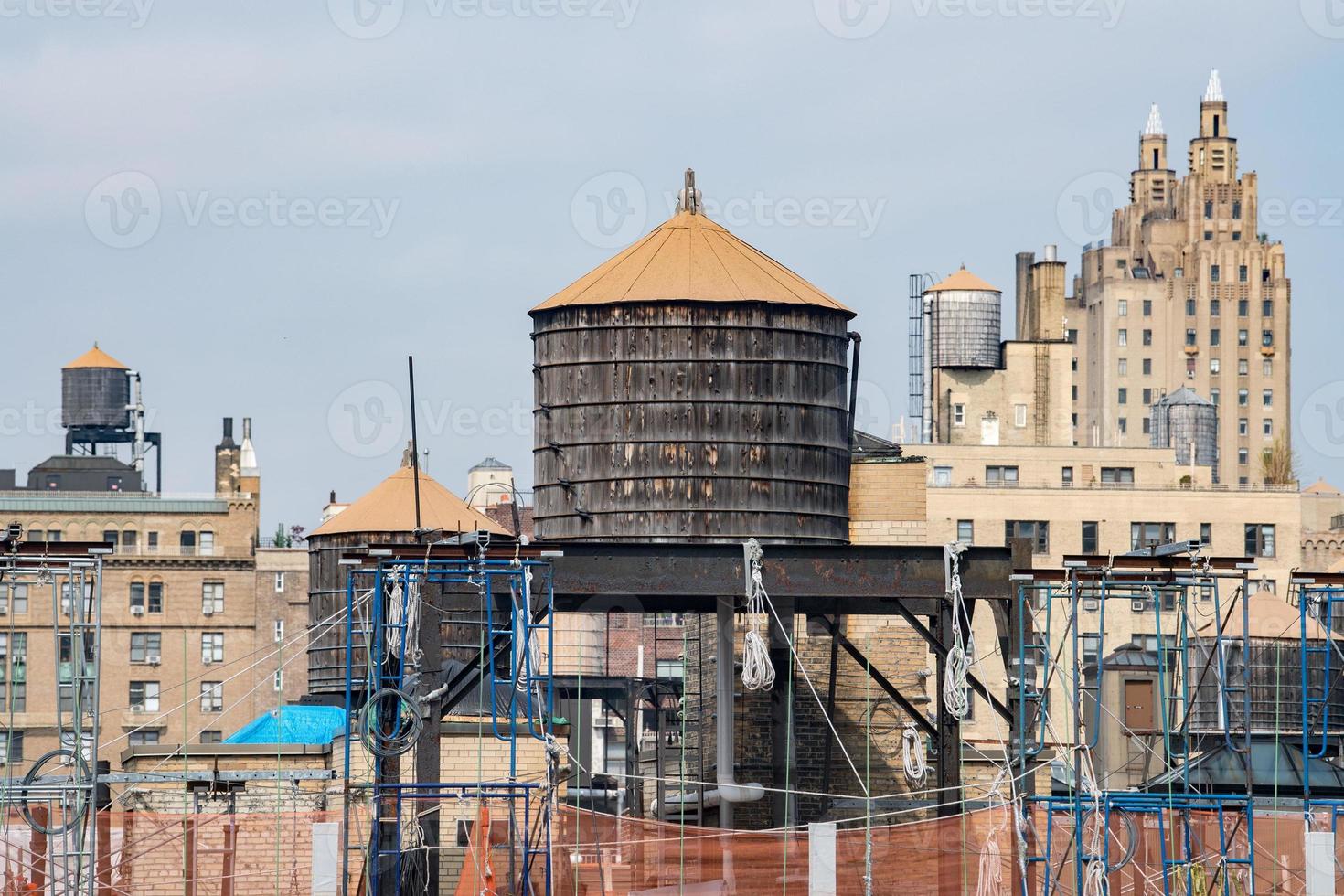 nieuw york water toren tank foto