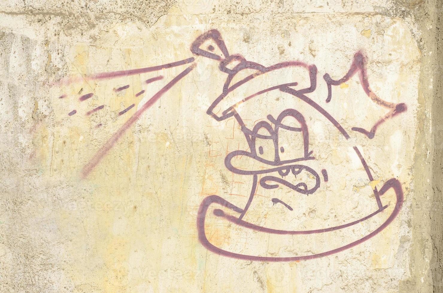 detailopname fragment van een graffiti tekening toegepast naar de muur door aërosol verf. achtergrond beeld van een modern samenstelling van lijnen en gekleurde gebieden. straat kunst concept foto