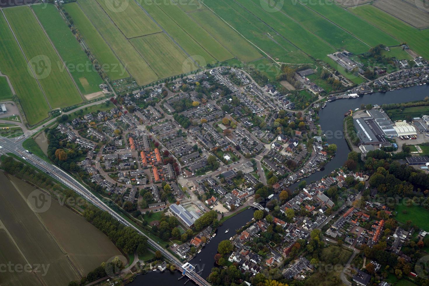 Amsterdam gekweekt velden antenne panorama landschap terwijl landen foto