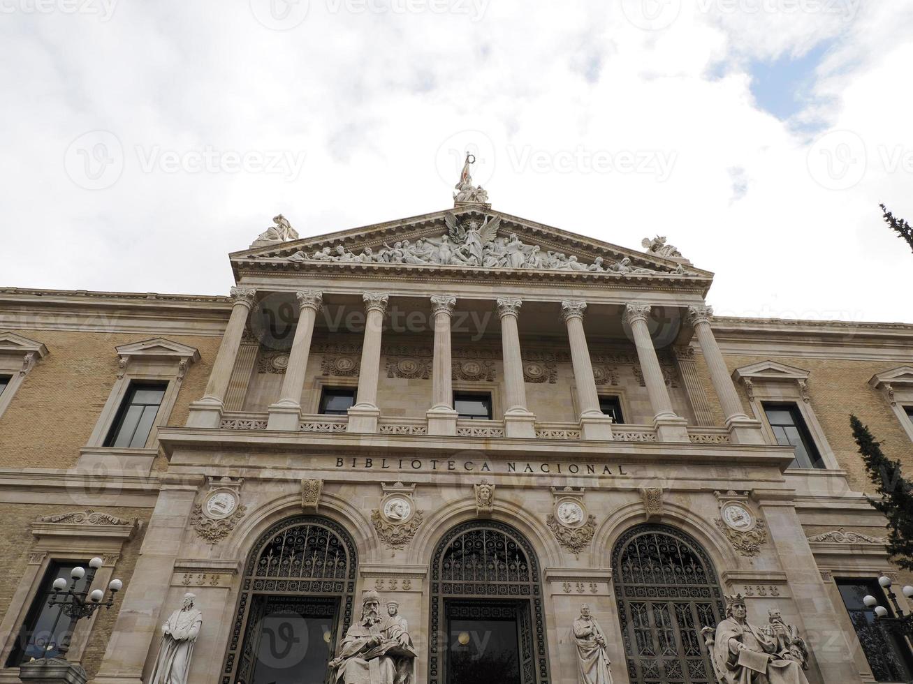 nationaal bibliotheek van Madrid, Spanje. architectuur en kunst foto