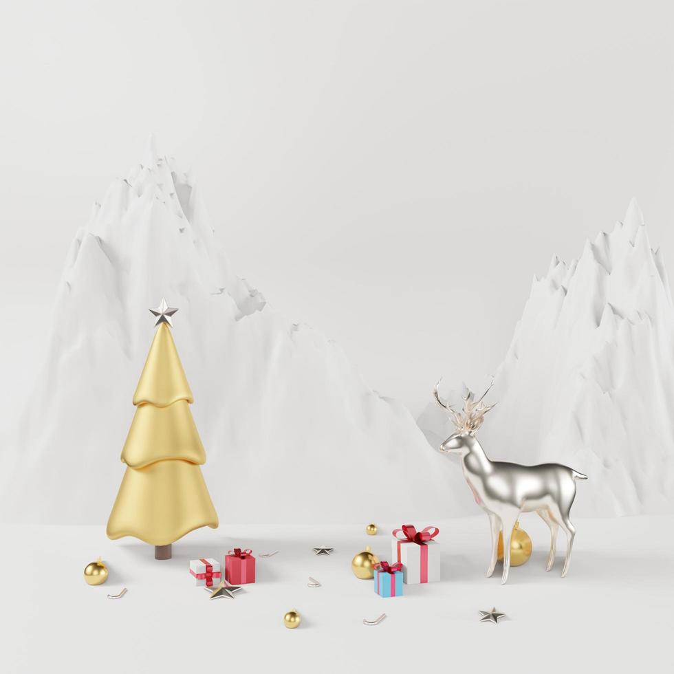 Kersttafereel 3D-rendering foto