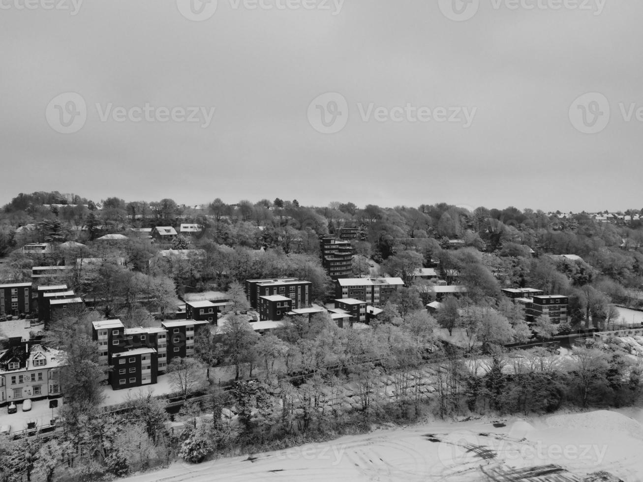 hoog hoek visie van stad in klassiek zwart en wit foto