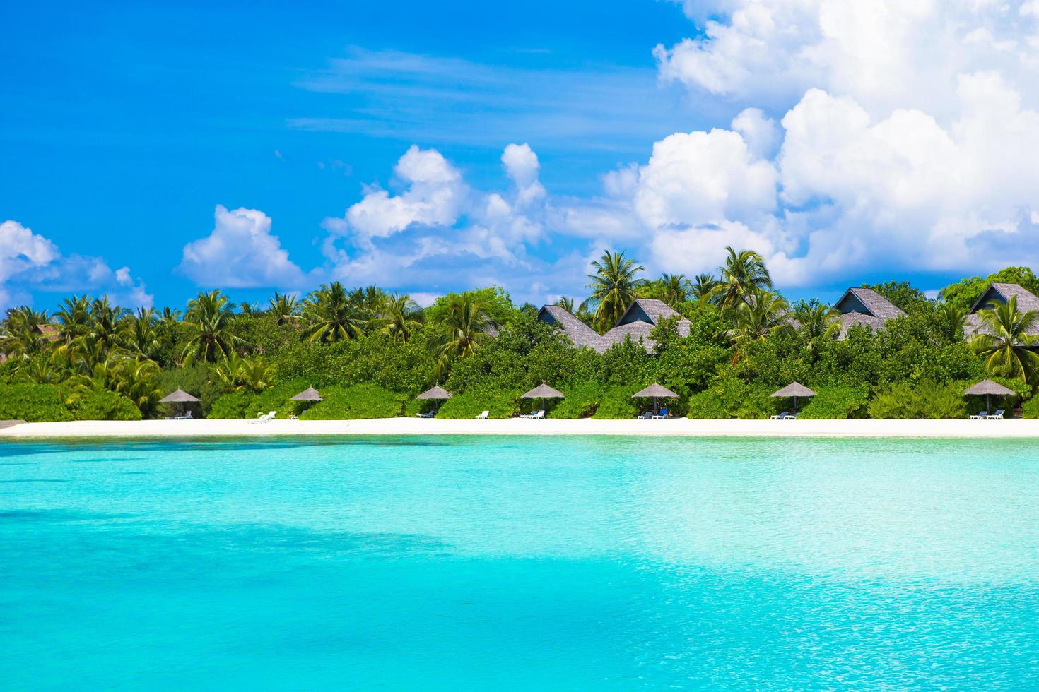 Maldiven, Zuid-Azië, 2020 - Resort op een tropisch eiland foto