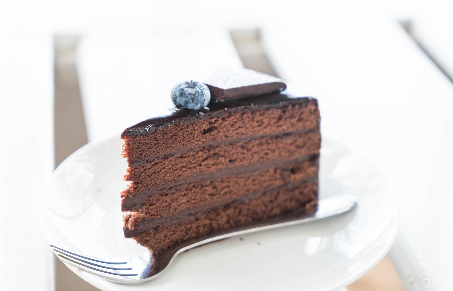 chocolade fudge cake foto