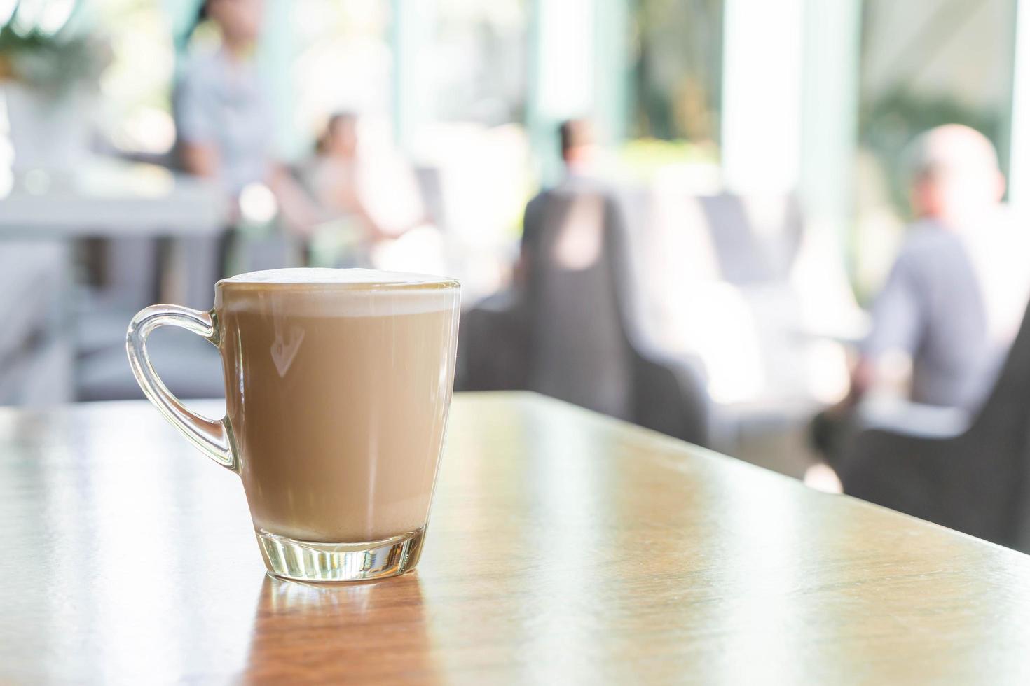 hete latte koffiekopje foto