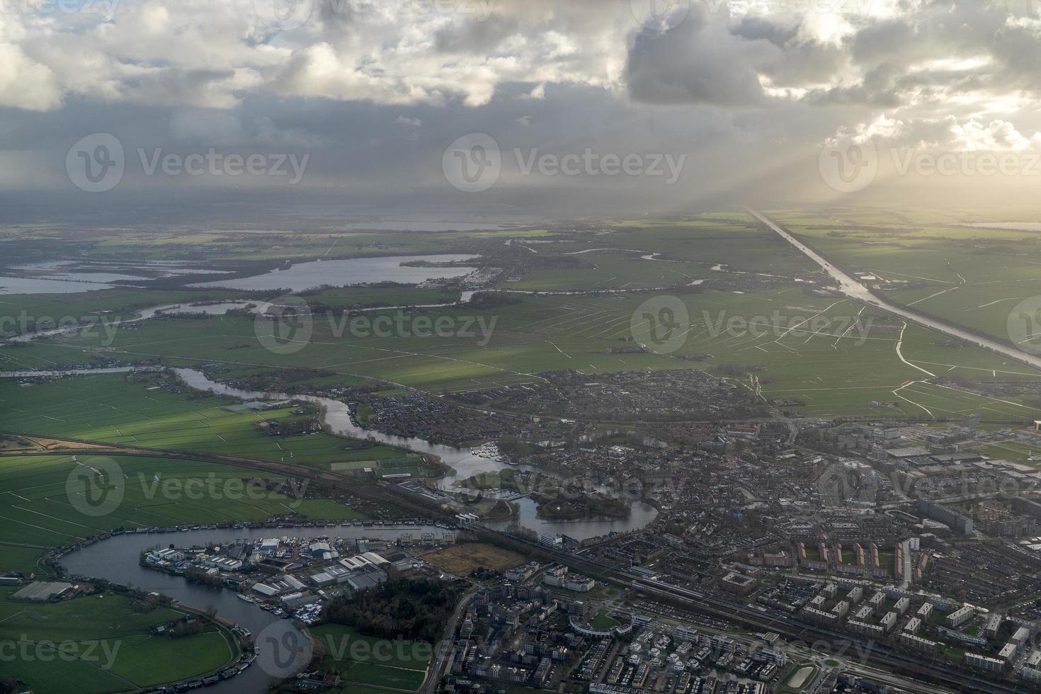 Amsterdam haven kanalen wegen antenne visie panorama foto