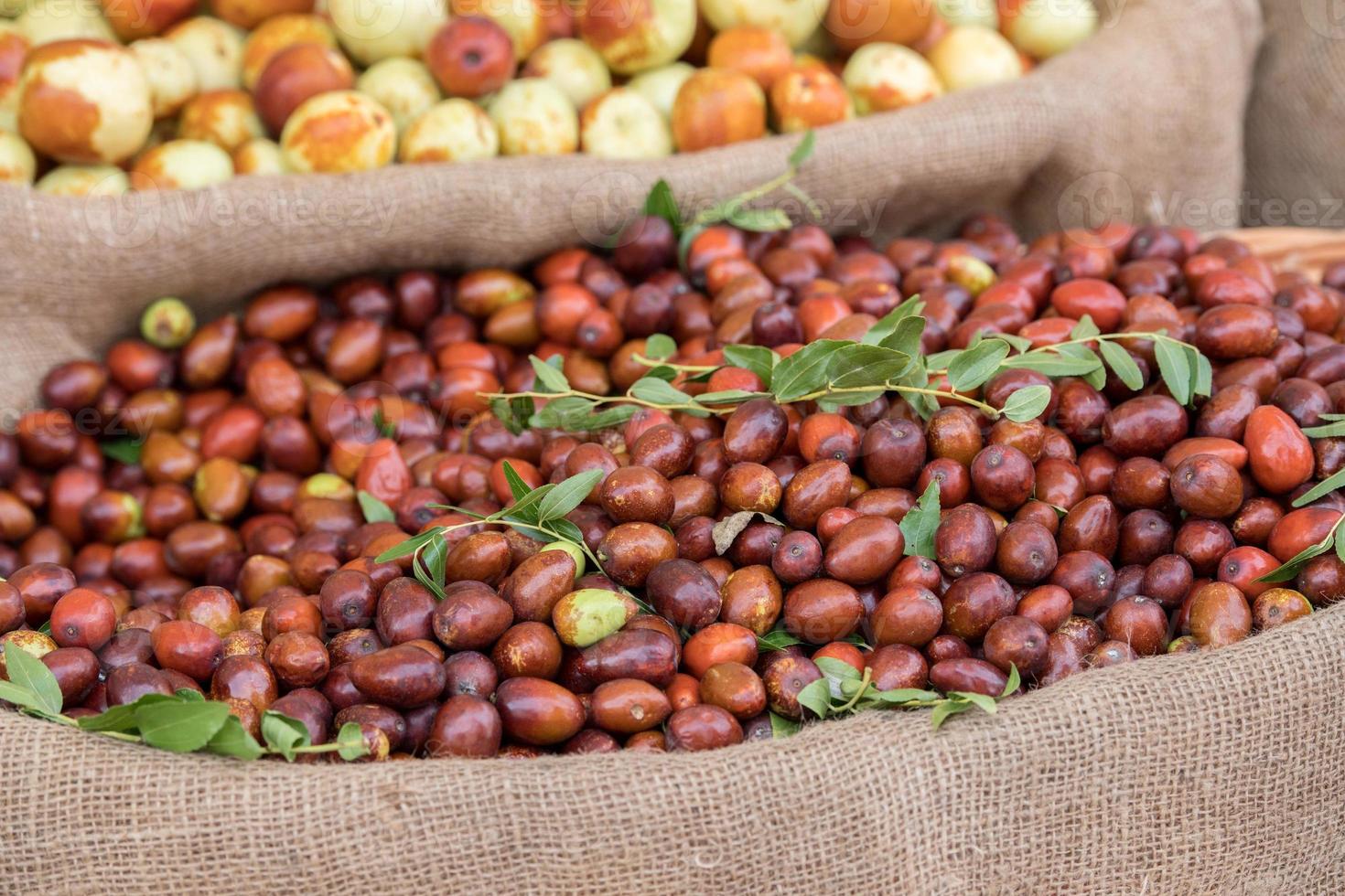 jujube fruit van Italië voor uitverkoop Bij markt foto