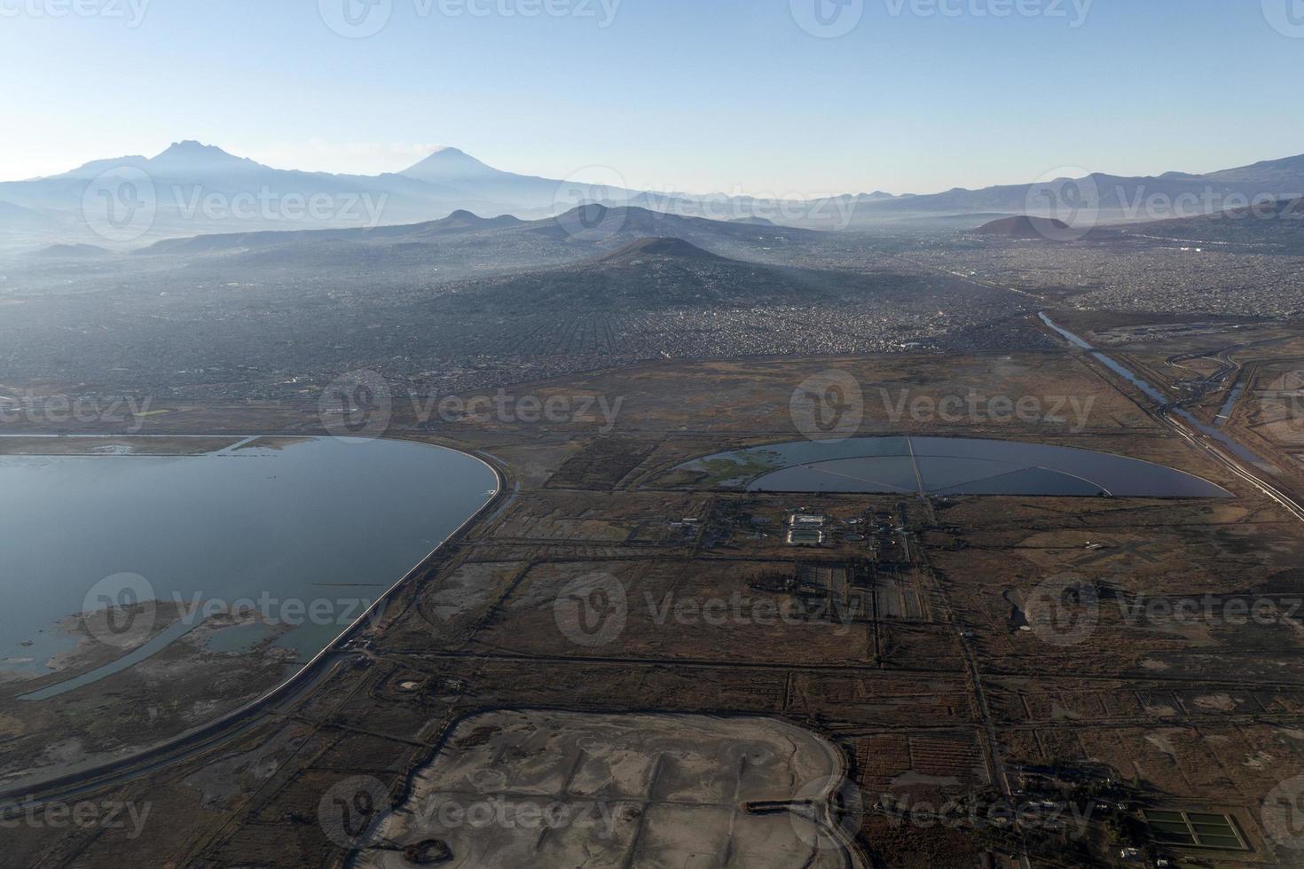 Mexico stad Oppervlakte antenne visie panorama van vliegtuig foto