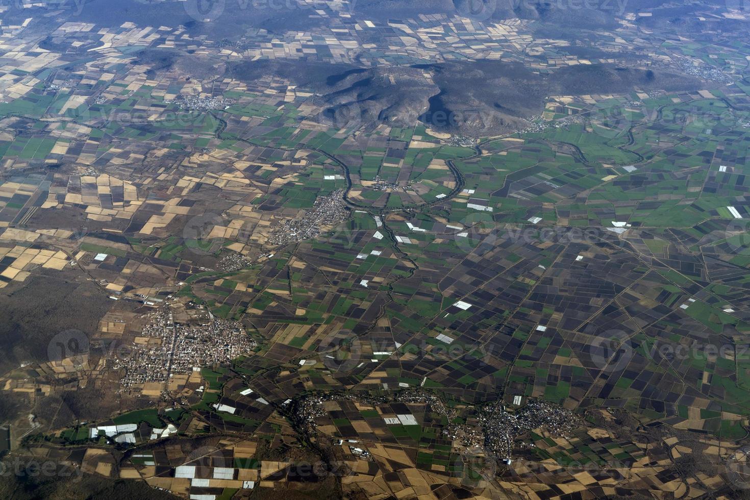 Mexico guadalajara velden en vulkanen antenne visie panorama landschap foto