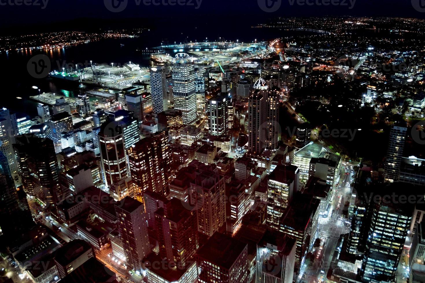 Auckland nacht visie antenne panorama foto