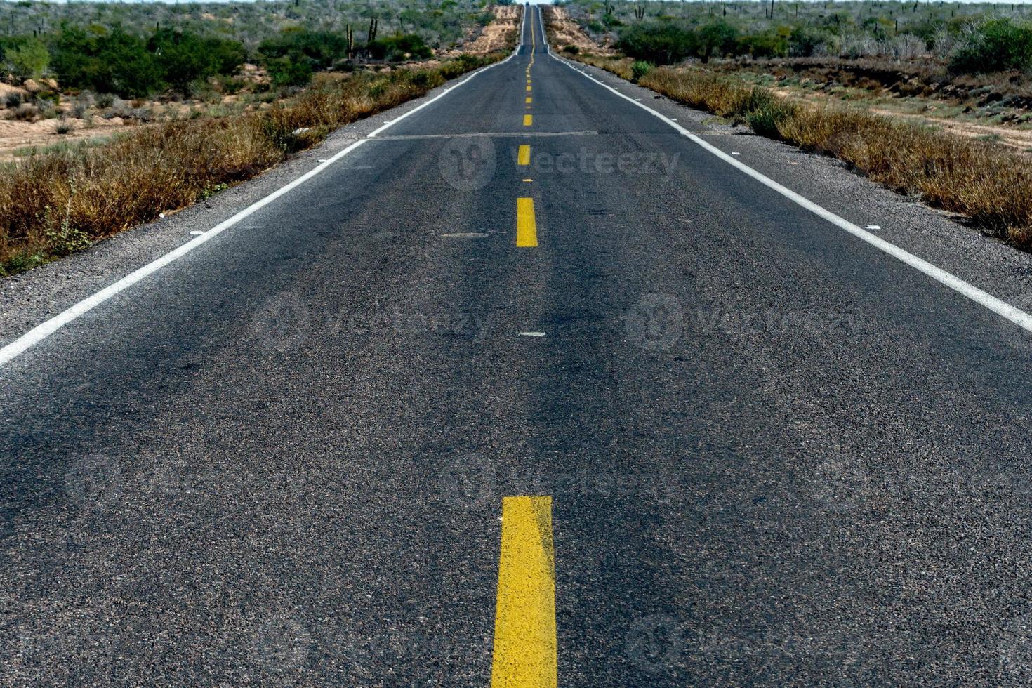 baja Californië landschap eindeloos Rechtdoor panorama weg foto