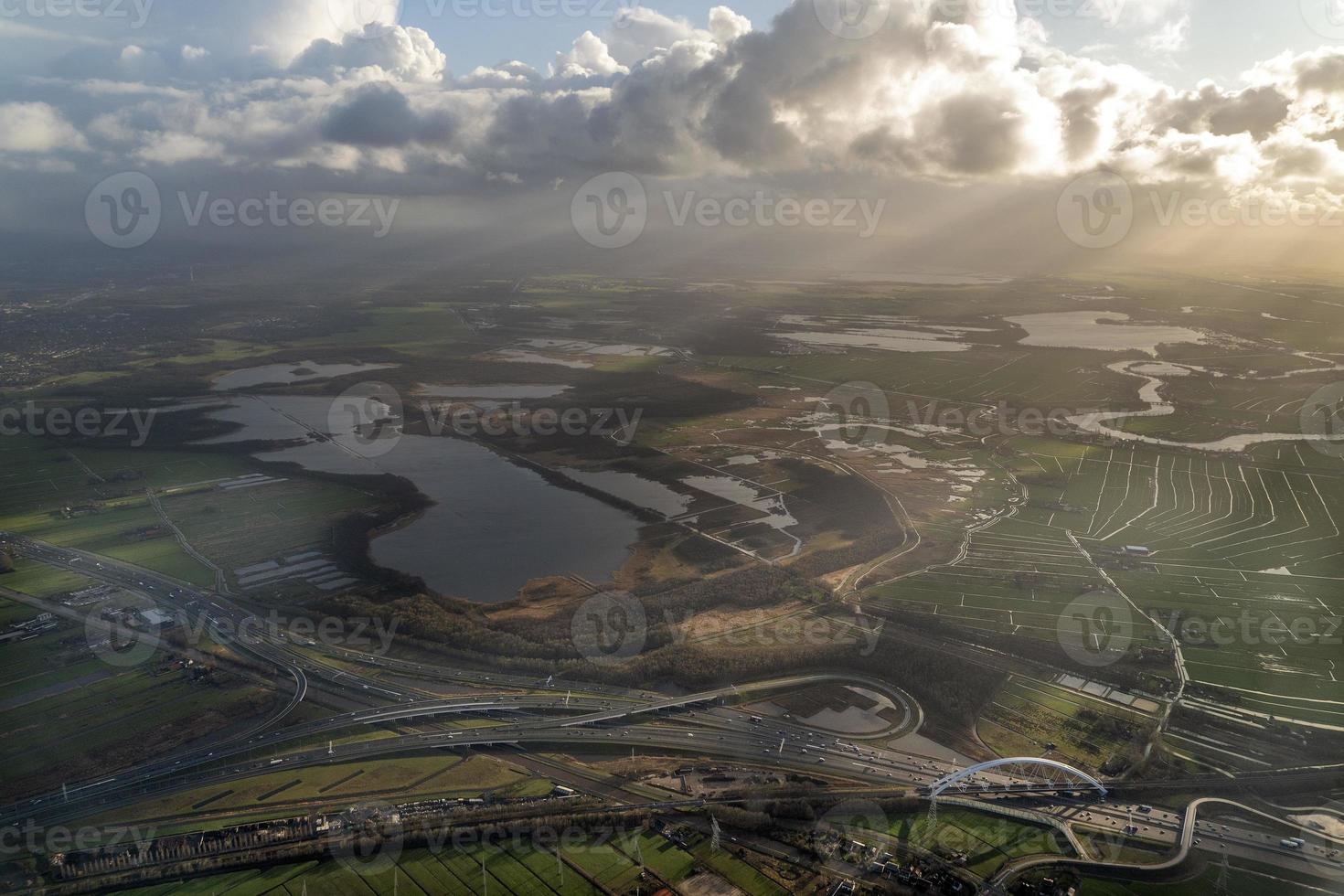 Amsterdam haven kanalen wegen antenne visie panorama foto