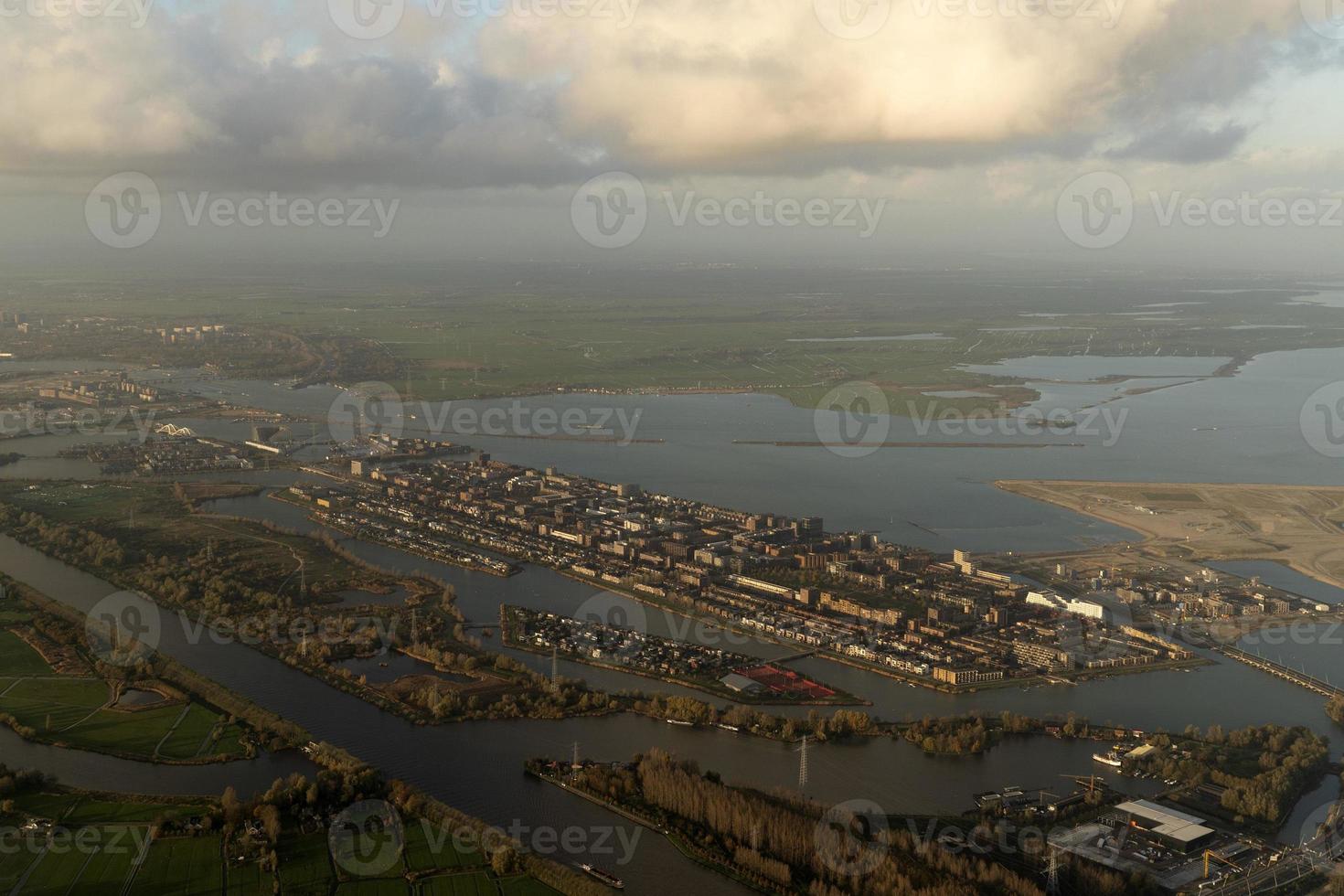 Amsterdam haven kanalen wegen antenne visie panorama foto