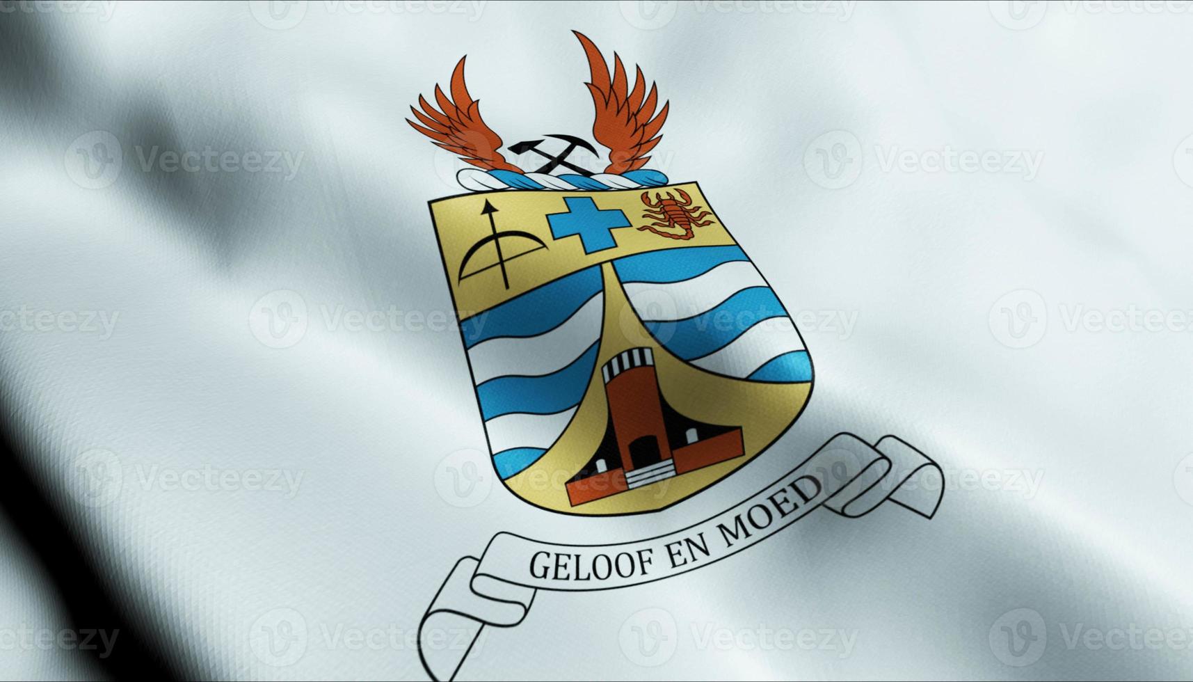 3d golvend Montenegro stad vlag van omaruru detailopname visie foto