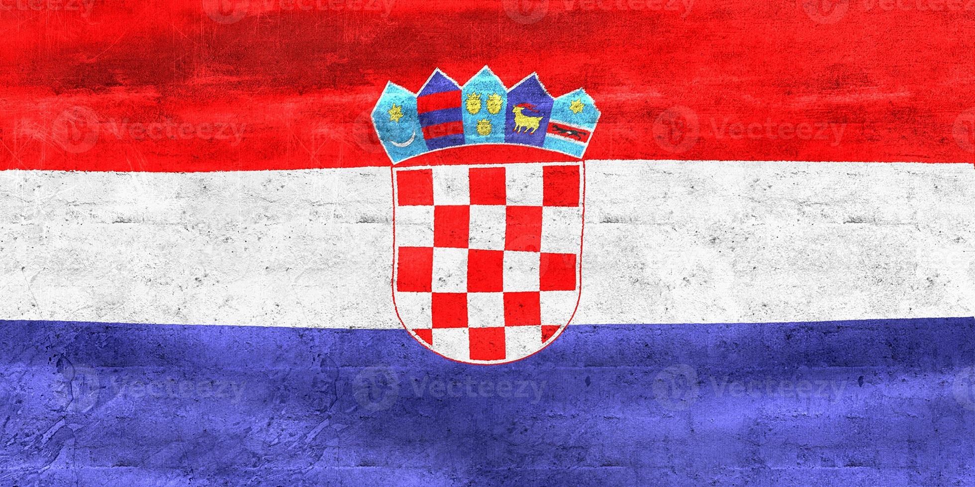 3D-illustratie van een vlag van Kroatië - realistische wapperende stoffen vlag foto