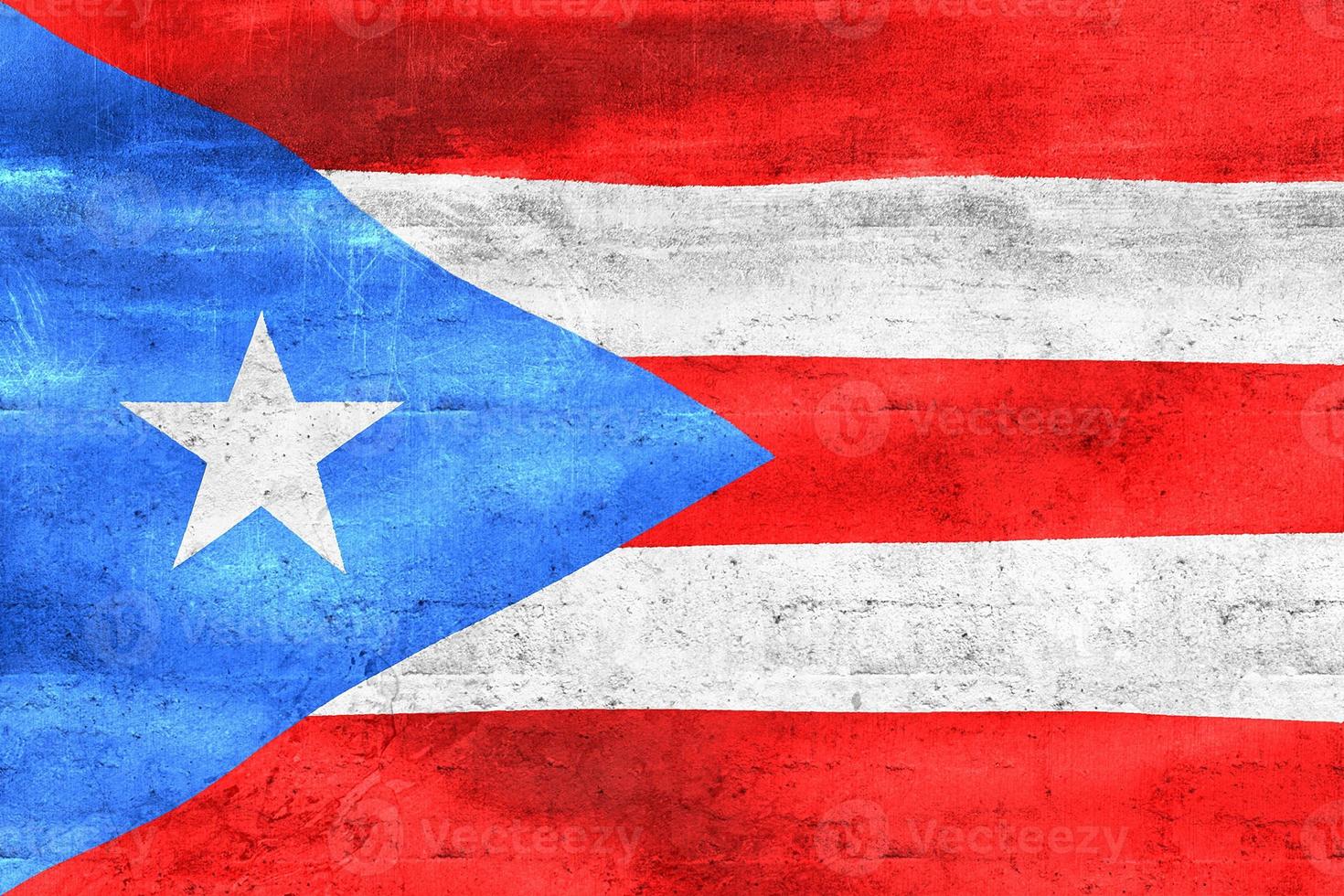 3D-illustratie van een vlag van Puerto Rico - realistische wapperende stoffen vlag foto