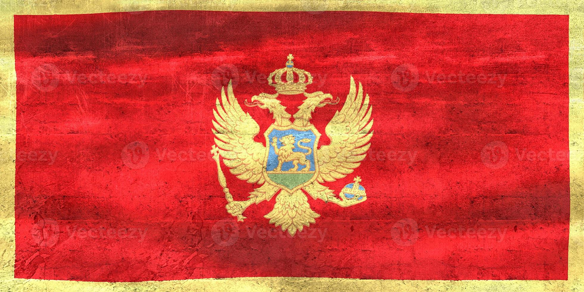3D-illustratie van een vlag van Montenegro - realistische wapperende stoffen vlag foto